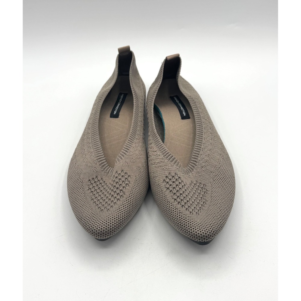 French Connection Women Taupe Knit Pointed Toe Ballet Flats Size 7.5